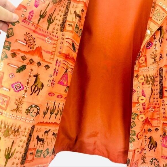 Handmade Women's Lightweight Blazer Jacket Sz Medium? Native Southwest Wildlife - Picture 10 of 10